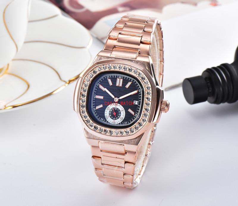 

2021 new watch leisure fashion set auger sports watch men's and women's leisure fashion quartz watch9, Slivery;brown