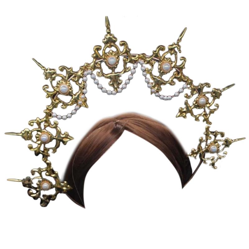 

Hair Accessories Gothic Lolita Tiara Crown Headband DIY Material Package Sun Goddess Halo Parts
