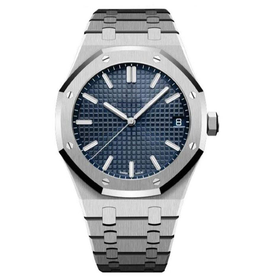 

Men watch 41mm Sports Business Automatic Mechanical Luminous watches Transparent Cover Full Stainless Steel strap waterproof wristwatches with box