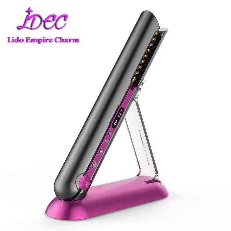 

Professional Ceramic Flat Iron 2 in 1 Cordless Hair Straightener and Curler Rechargeable wireless Straightene