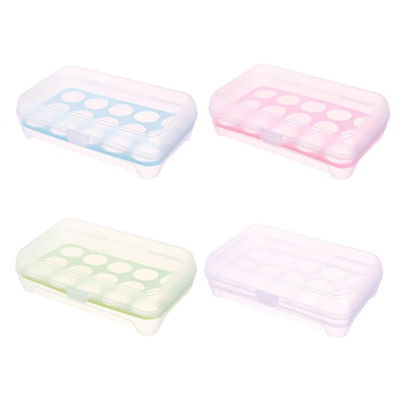 

4 Pcs 15 Grids Portable Egg Storage Box Egg Fresh Box Refrigerator Tray Container Kitchen Container Organizer