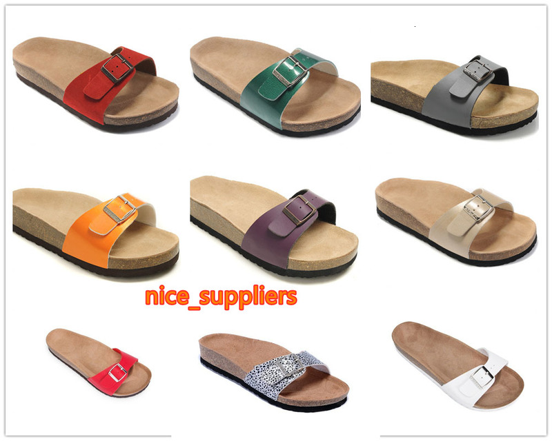 

Fashion Top Brand Arizona Men Flat Heel Sandals Women Multaicolor Summer Casual Shoes Buckle High Quality Genuine Leather wholesale, Style 23