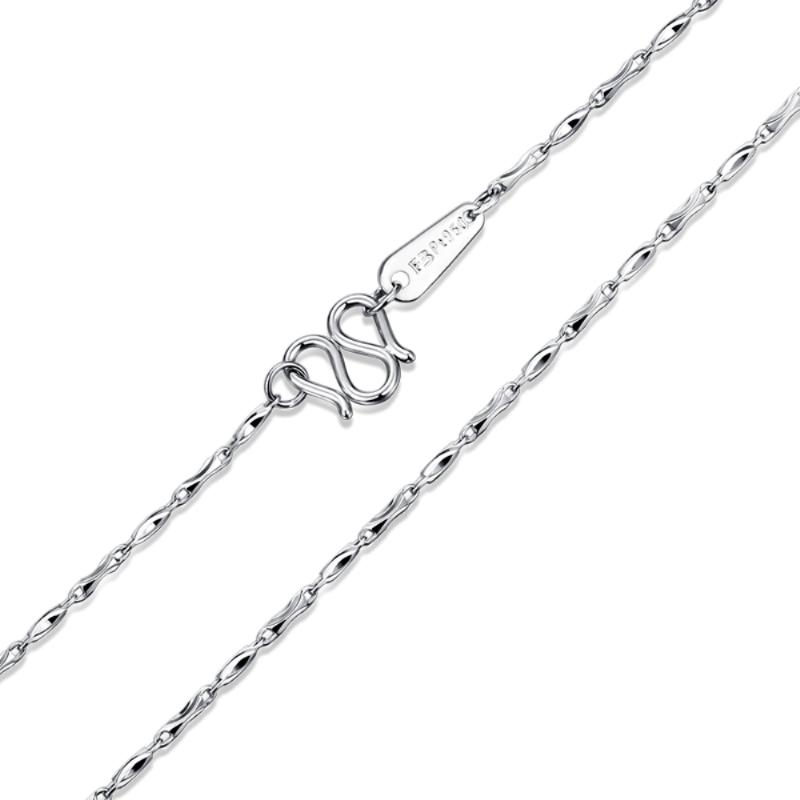 

Chains Fine Pure Platinum PT950 Chain Women Yuanbao Link Necklace 18inch 3.4-3.7g