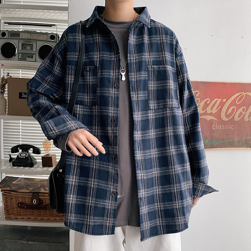 

New Hawaiian Beach Casual Plaid Shirt for 2021 Autumn Spring Clothes Shirts Men's Long Sleeves 5xl 7lwd, C3002 7