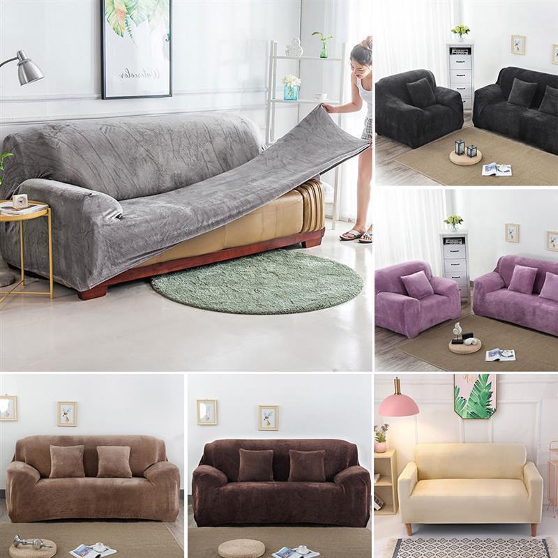 

Chair Covers Claroom ! Flannel Couch Cover For Living Room Keep Warm Non-slip Sofa 1/2/3/4-Seater OP85#