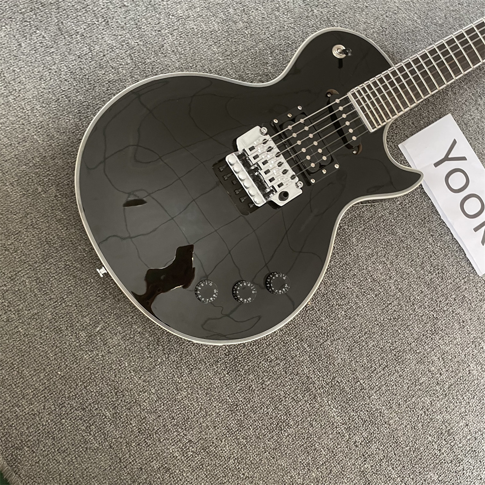 

Custom Alex Lifeson Axcess Matte Black Electric Guitar Floyd Rose Tremolo, Carved Axcess Neck Joint Cutouts, Belly Cut Contour