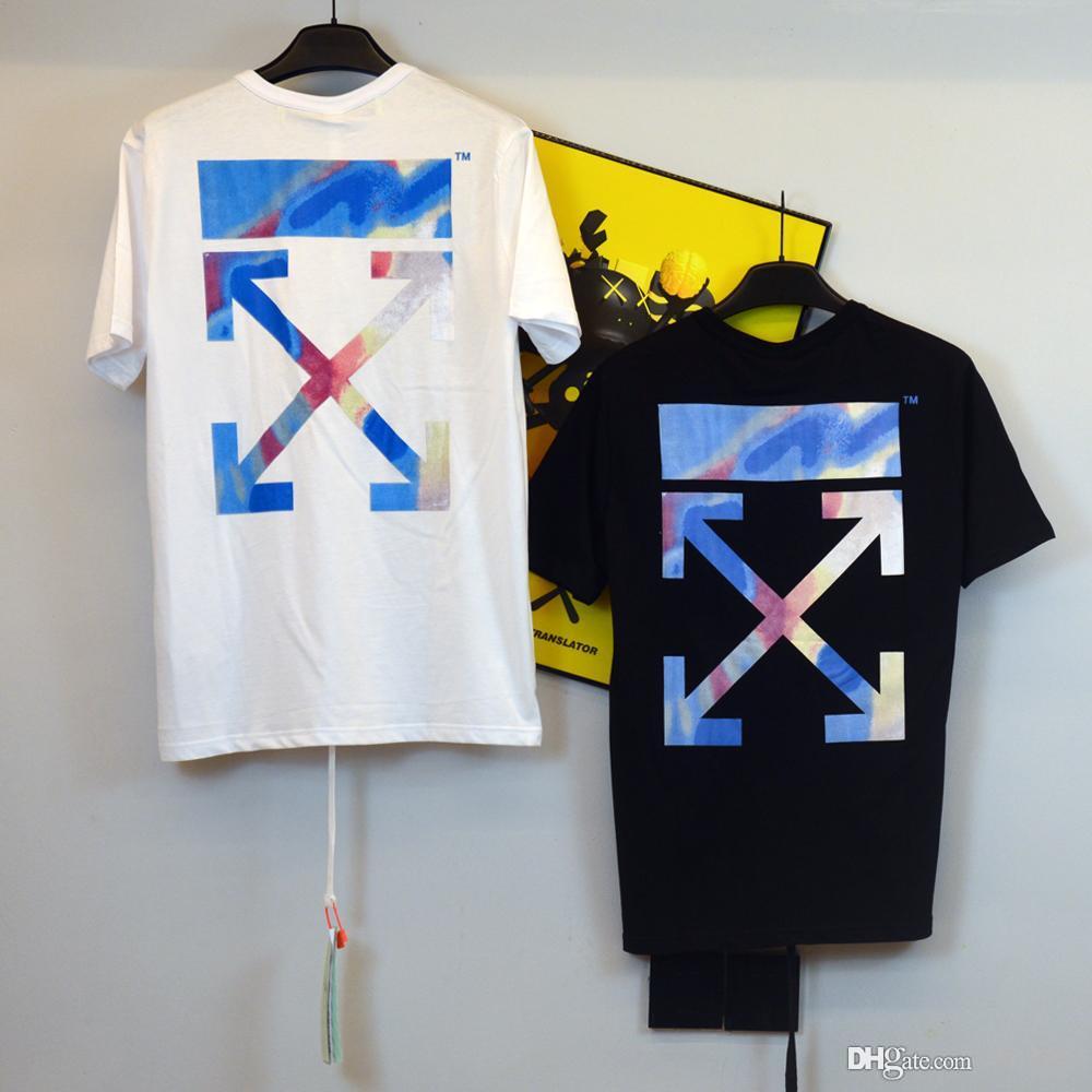 

Short sleeves black Off logo womens mans OW T Shirt white oversized designers print arrows clothing Manila is limited colorful rendering, White;black