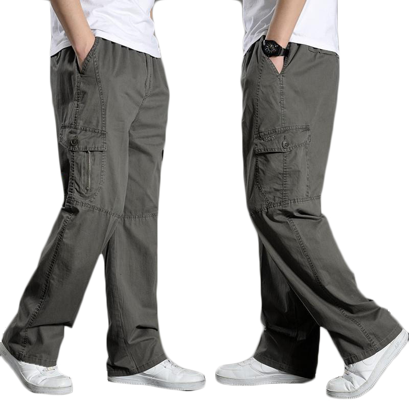 

2021 New Men Tactical Military Cotton Joggers 6xl Plus Size Sport Multi Pockets Cargo Pants Casual Outdoor Male Trousers Ln4p, Sky blue