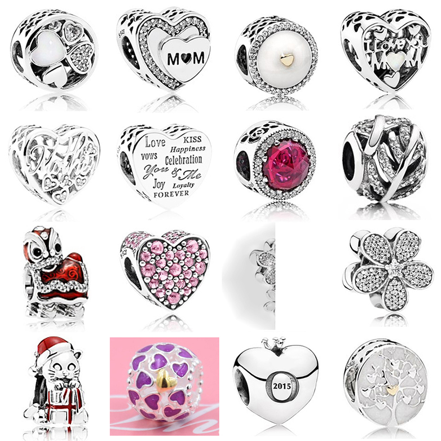 

NEW 2021 100% 925 Sterling Silver Flower Love Gem charm Fit DIY Original Bracelet Fshion Jewelry Gift