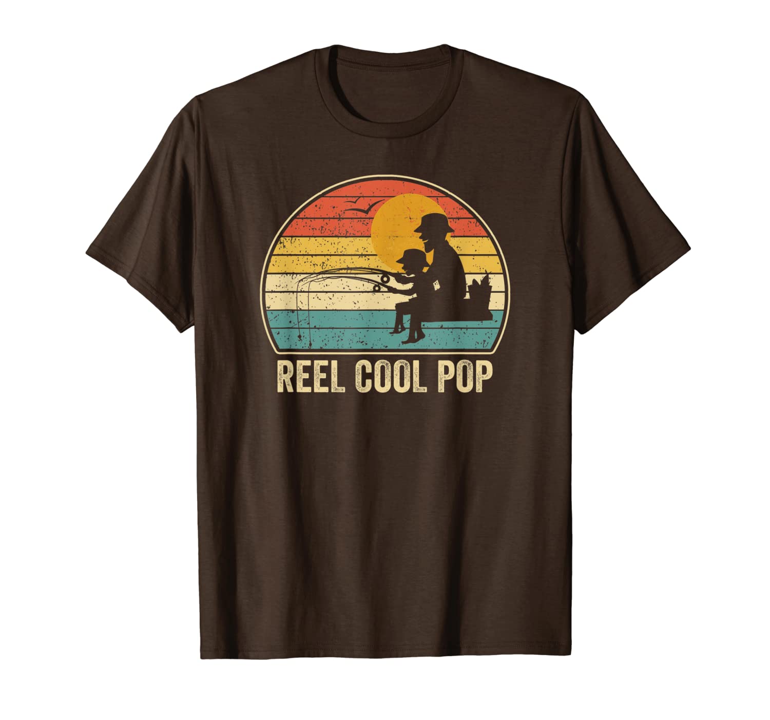 

men reel cool pop vintage fisherman father's day gift t-shirt, White;black