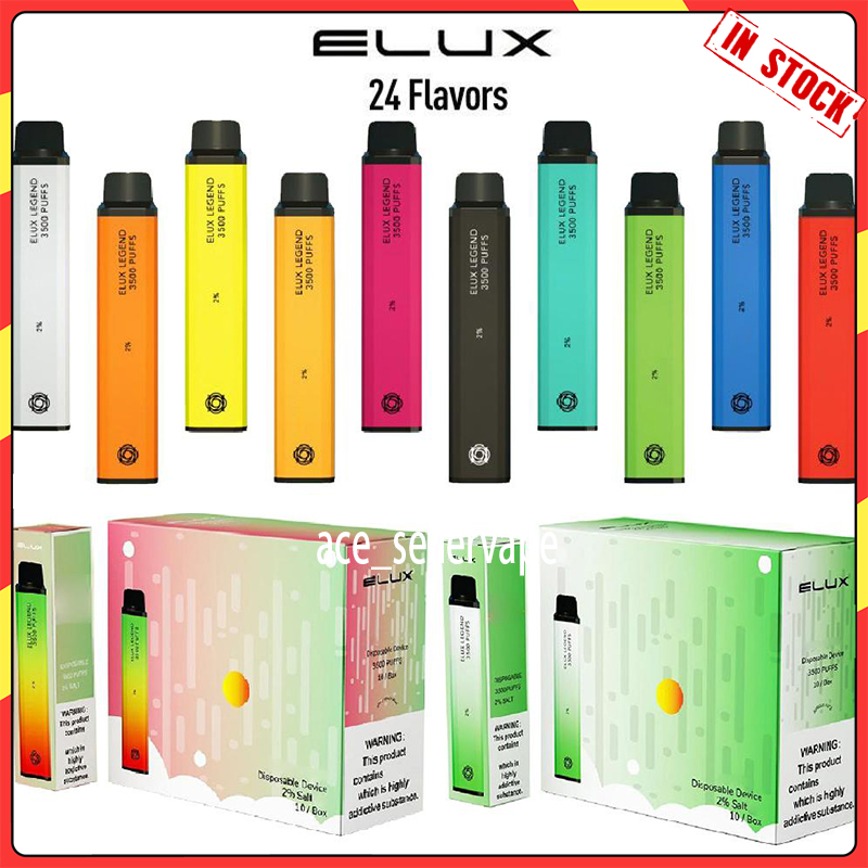 

Elux Legend Disposable E cigarettes 3500 Puffs Vape Pen 1500mAh Battery Vaporizer Stick Vapor Kit 2% 10ml Pre Filled Cartridge Device geek b