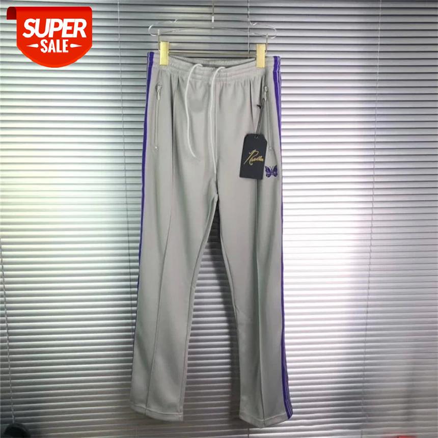 

AWGE Pants Men Women Blue Butterfly Embroidery Logo Needles Sweatpants Blue Stripes AWGE PANTS TROUSERS #2s5n, Black