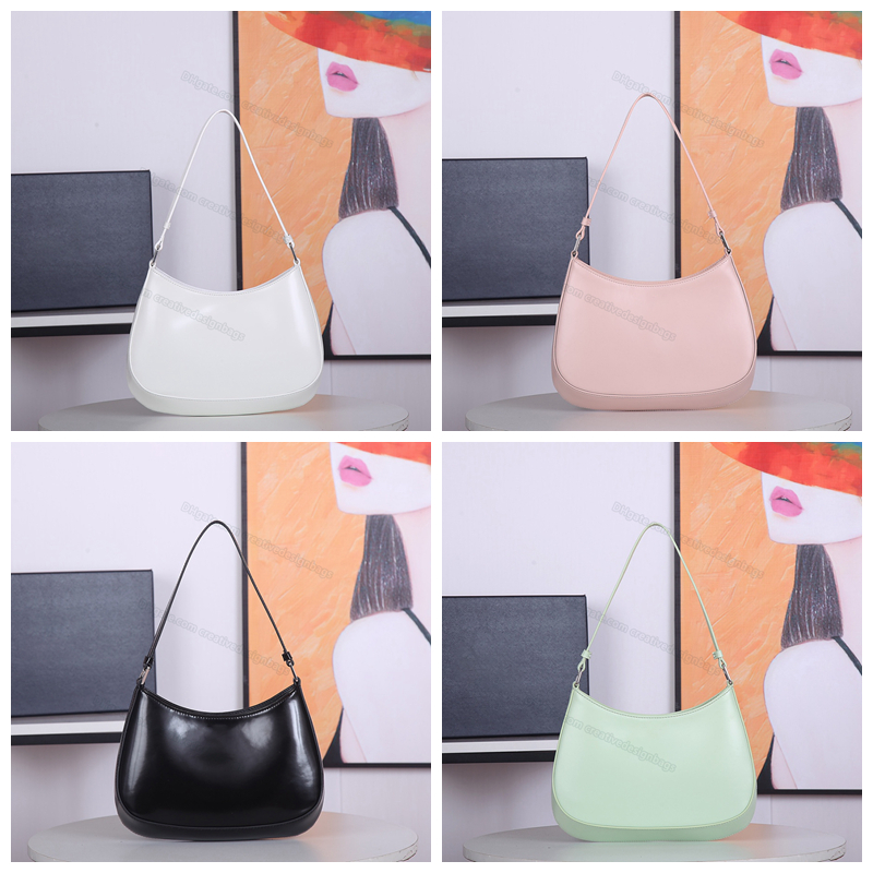 Sacs à bandoulière pour dames Mini fourre-tout Sac demi-lune Sac à main de mode Sac de soirée incurvé rond en cuir brillant Téléphone portable Me