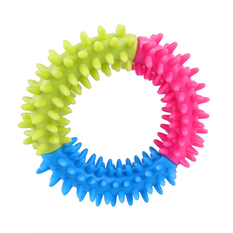 

Colorful Dog's Toys Pet Traning Products Resistance To Bite Embossment Spinose Ring Tpr Rubber Toys For Dogs Supplies 432 V2