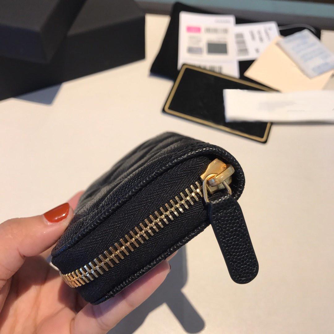 

Luxury Designers Classic Wallets Handbag Credit Card Holder Fashion Men And Women Clutch With Ten Color#406, Caviar golden buckle