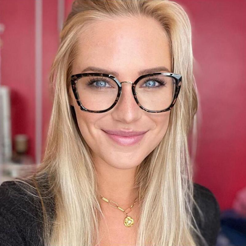 

Fashion Sunglasses Frames 2021 Vintage Leopard Frame Anti-blue Glasses Women Square Optical Transparent Eyeglasses Female Color Spectacles