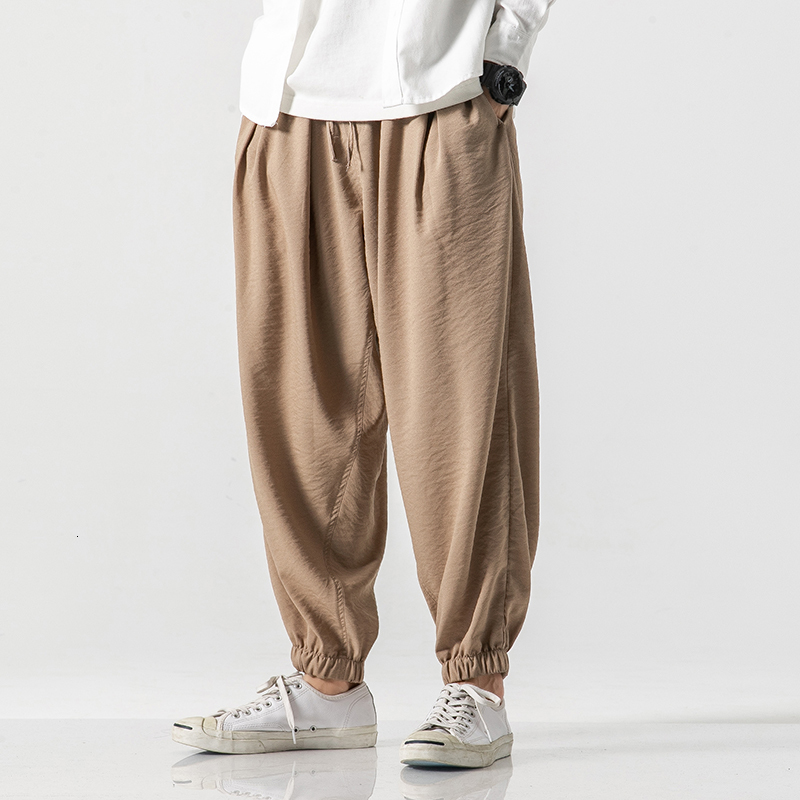 

New Men's 2021 Streetwear Loose Harem Solid Oversize Hip Hop Jogger Pants Male Fashion Men Trousers Dropshipping Vqsu Gjrv, Khaki