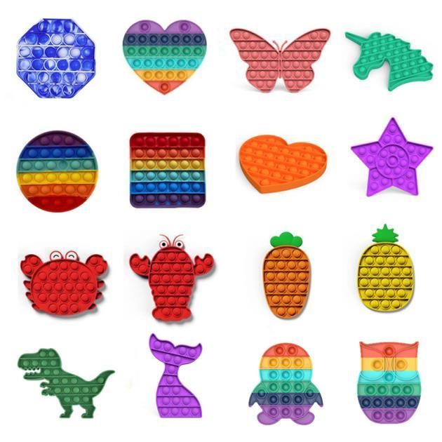 

2021 Hot Colorful Decompression Toys Sensory Push Pop Bubble Sensory Toy Autism Anxiety Stress Reliever for Students Office Workers