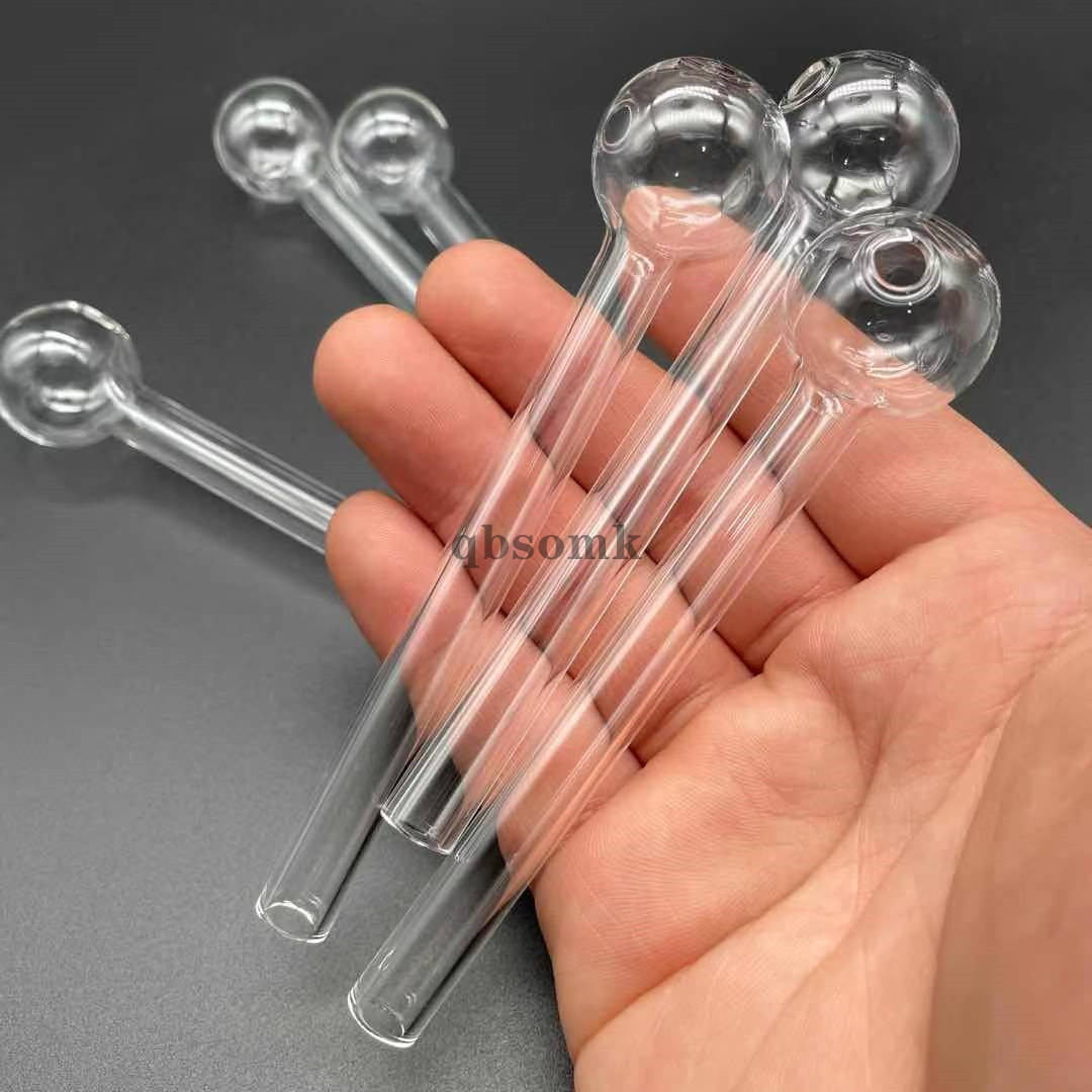 

QBsomk 10CM 12CM Great cheap Colorful Great Pyrex Burner Pipe Clear Glass Oil Burner Glass Tube Glass Pipe Oil Nail