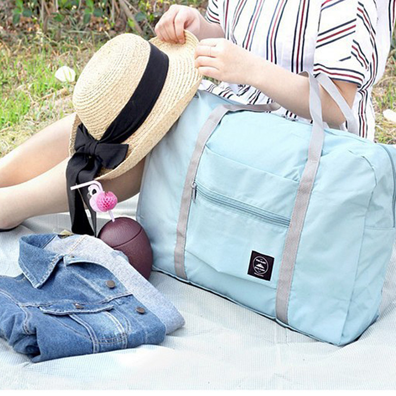 

Large capacity foldable one-shoulder portable boarding storage set trolley outdoor travel bags, Black