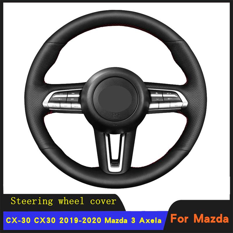

Steering Wheel Covers Car Accessories Cover Braid Wearable Genuine Leather For CX-30 CX30 2021-2021 3 Axela