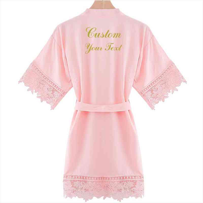 

Personalized Custom Text Cotton Flower Girl Robes Lace Robe Flower Girls Robes Party Kids Child Sleepwear Bathrobe 10 Colors, Black;red