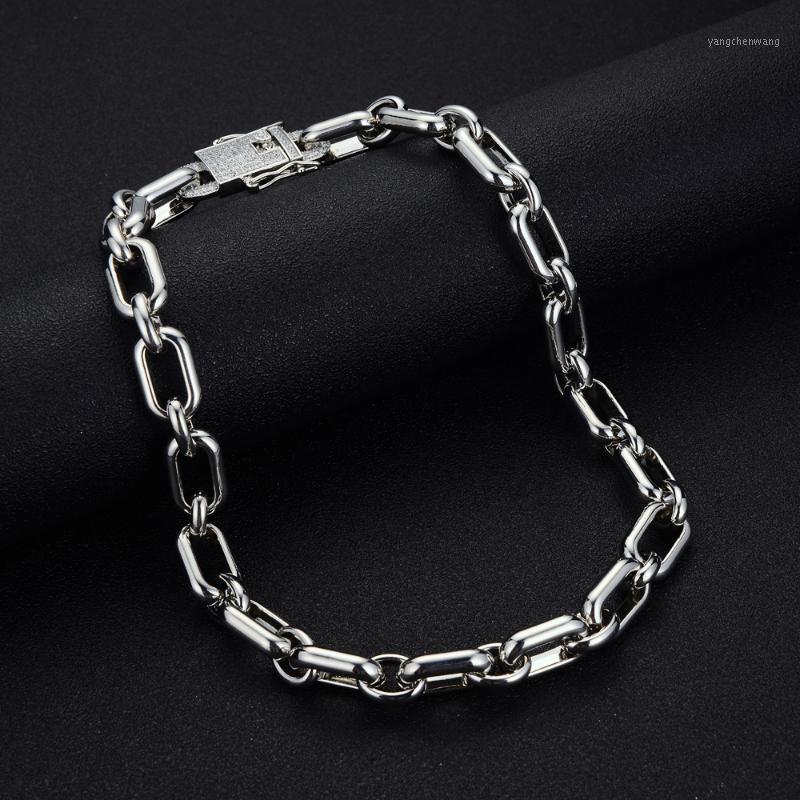

Chains Miami Hip-Hop Cuban Link Necklace Silver Bling Cubic Zirconia Men Women Chokers 13mm Punk Curb Chain Charm Alloy Jewelry