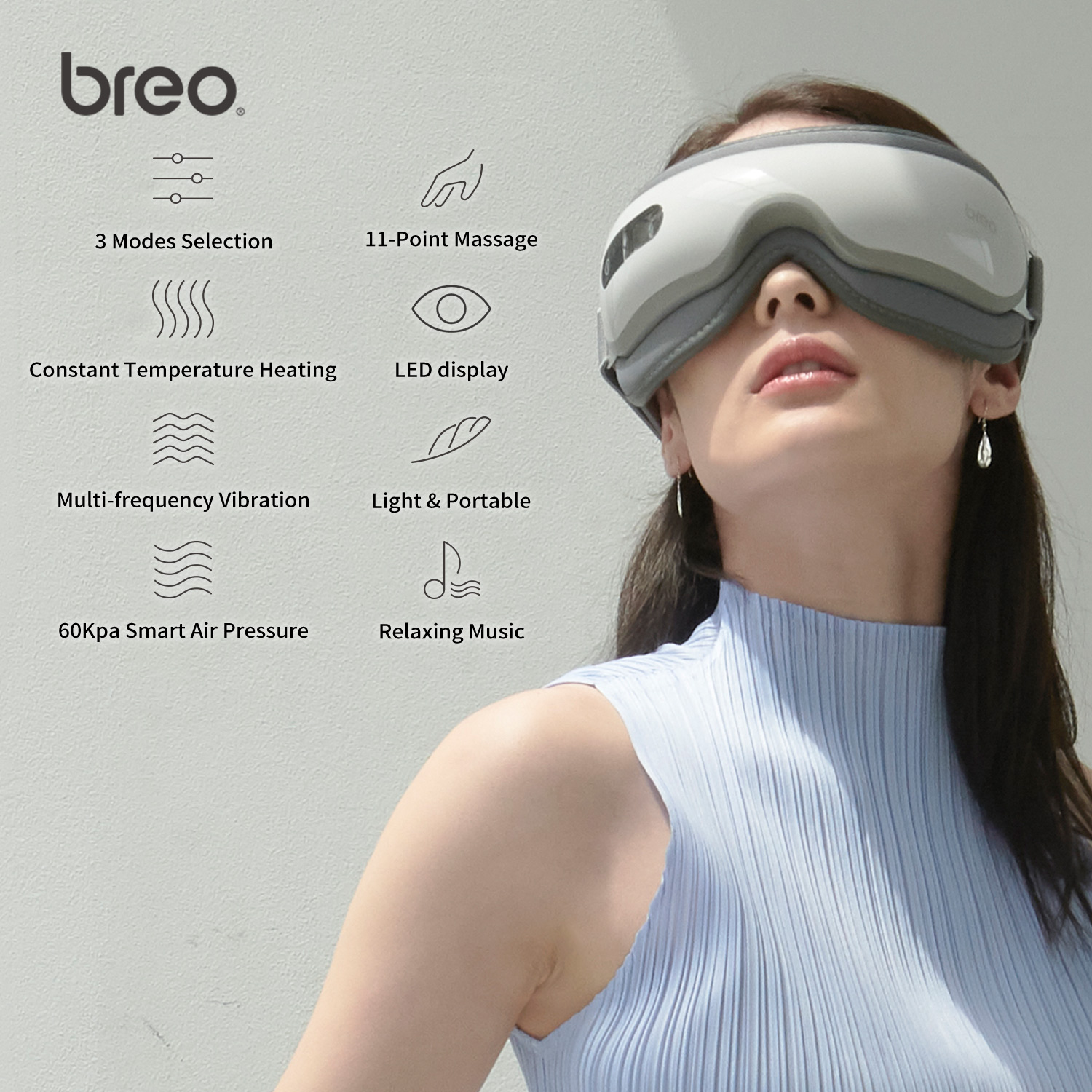 

Breo iSee16 4D Smart Airbag Vibration Eye Massager Eye Acupoint Massage with Heating and Soothing Music Device