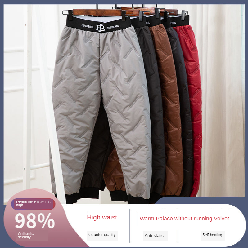 

2021 New Winter Down Women's Thick Waistbands Veet Cotton-pants Wadded Casual Bloomers High Fashion Female Corridors R15k, Red