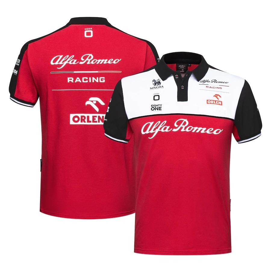 

Alfa Romeo Sauber F1 2021 Team Polo Formula One racing suit shirt, Red