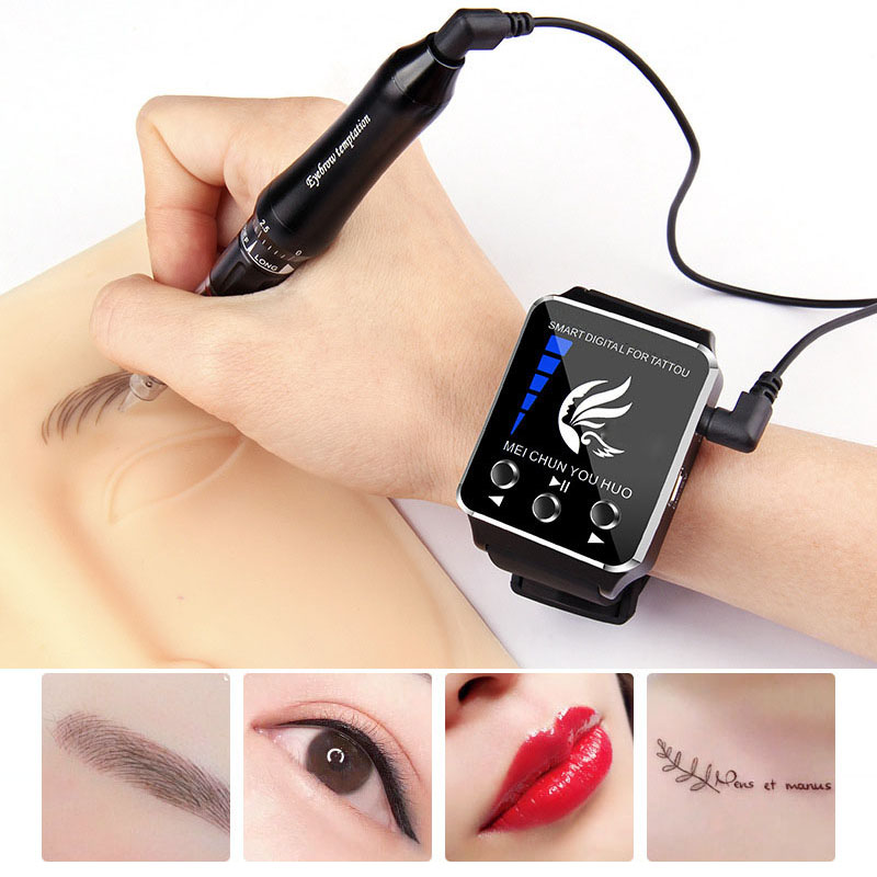 Electric Low Noise Microblading Machine Semi Permanent Makeup Tattoo Pen Device with Intelligent Watch for Eyebrow Eyeliner Lip-image-659551800