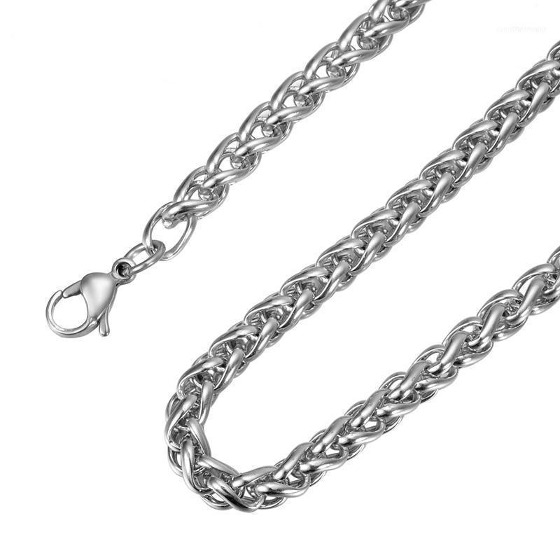 

Stainless Steel Silver Tone Twisted Rope Mix Chain Necklace For Jewelry Making Men Women Long Jewelry1