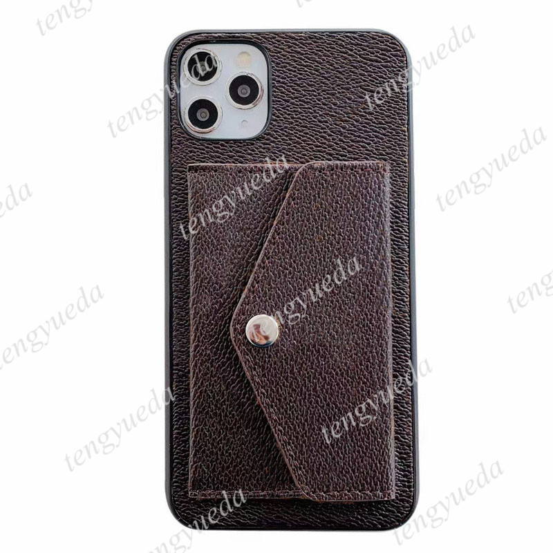 

Newest Fashion Designer Phone Cases for iphone 11 11pro 12 pro max XS XR Xsmax 7 8 plus High Quality PU Leather Card Holder Pocket Luxury Cellphone Case Cover, Brown flower-#lvlogo