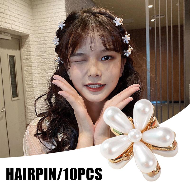 

Hair Clips & Barrettes 10pcs Mini Artificial Pearl Claw Clip For Women Girls Vintage Style Metal Jaw Accessories AIC88, Golden;silver