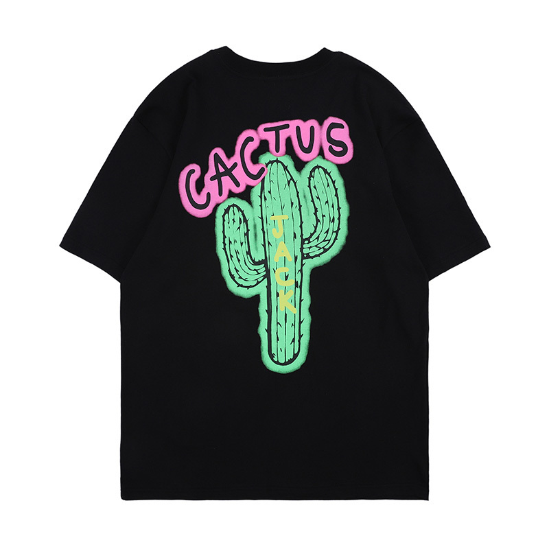 

2021 New 20ss Harajuku Catcus Padro Dos Homens t Camisa Preto o Pescoo Solto De Algodo Streetwear Tshirts Manga Curta Camisetas Oversize V20, Pic color13