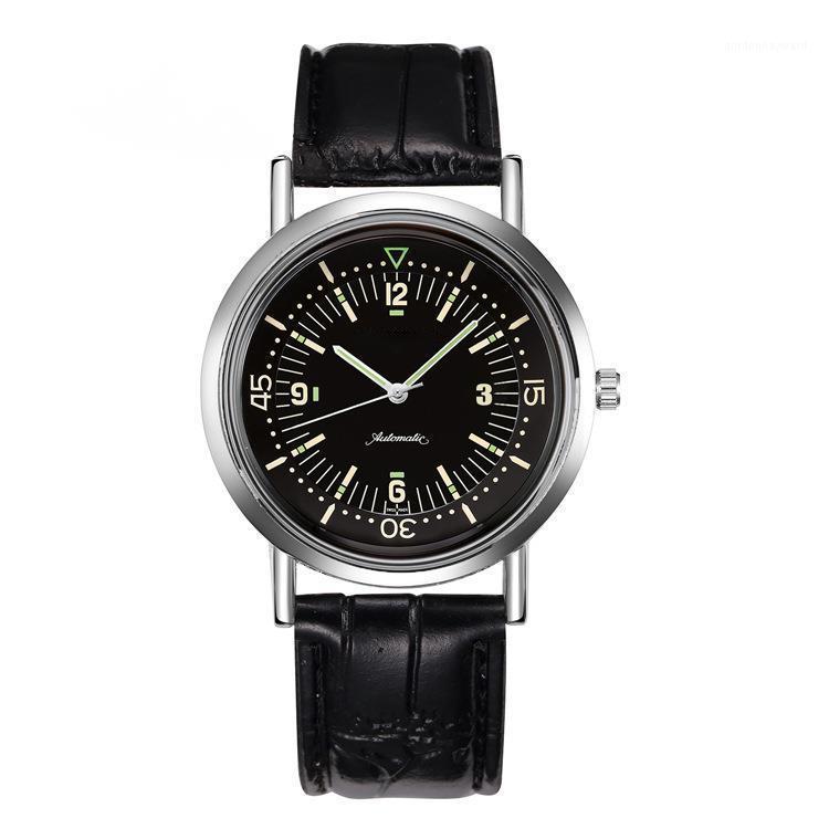 

Wristwatches Jinnuoshi Fashion Luminous Men's And Women's Leisure Couple Watch Student Leather Strap Quartz, Shell black belt