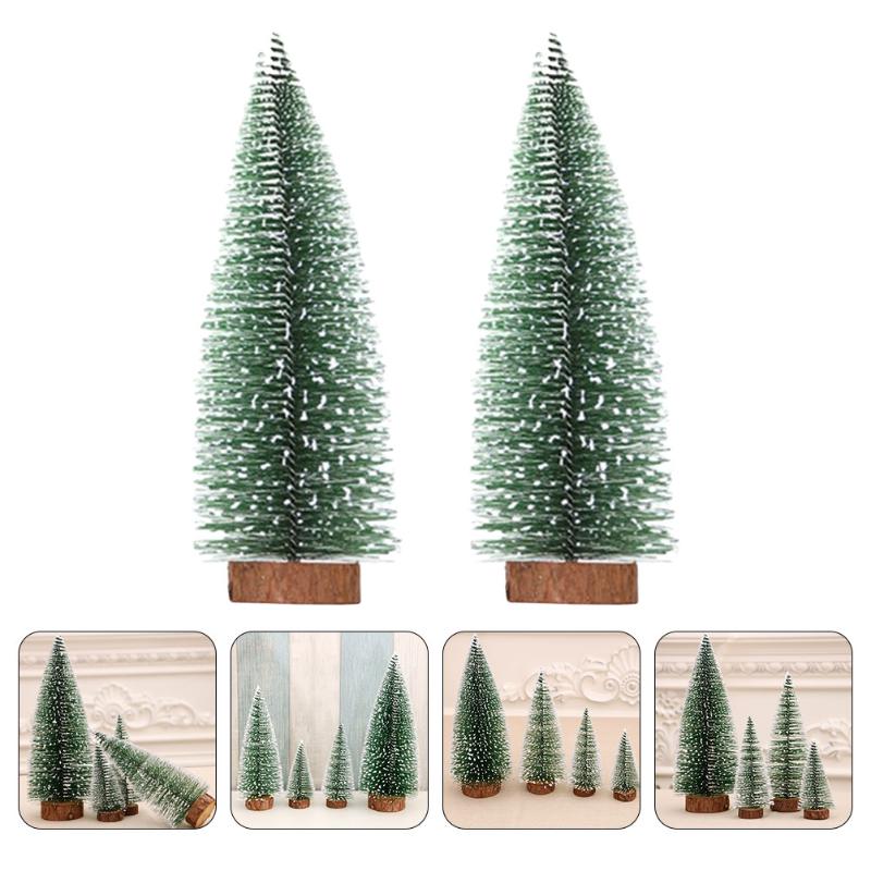 

Christmas Decorations 2pcs Mini Desktop Ornaments Miniature Tree