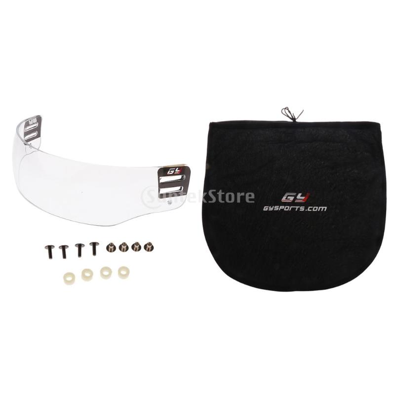 

Cycling Helmets CE Certificated Anti-fog Anti-scratch Ice Hockey Visor Half Shield With Mounting Accessories Plus Helmet Equipment Bag, As pic