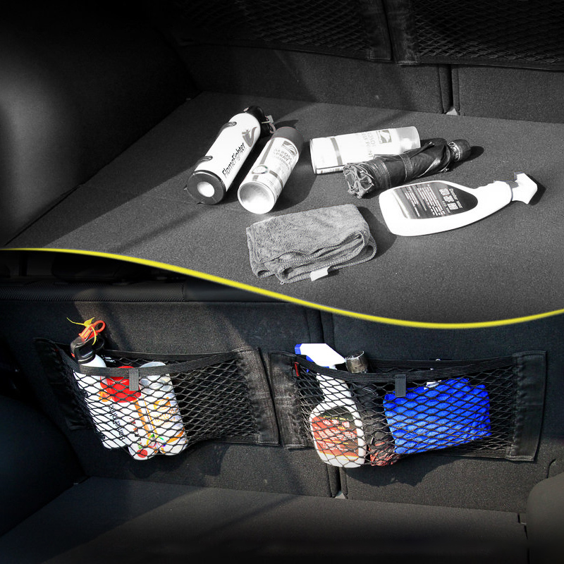 

Car Interior Accessories Backseat Organizer Back Rear Mesh Trunk Seat Elastic String Net Magic Universal Storage Bag Pocket Cage