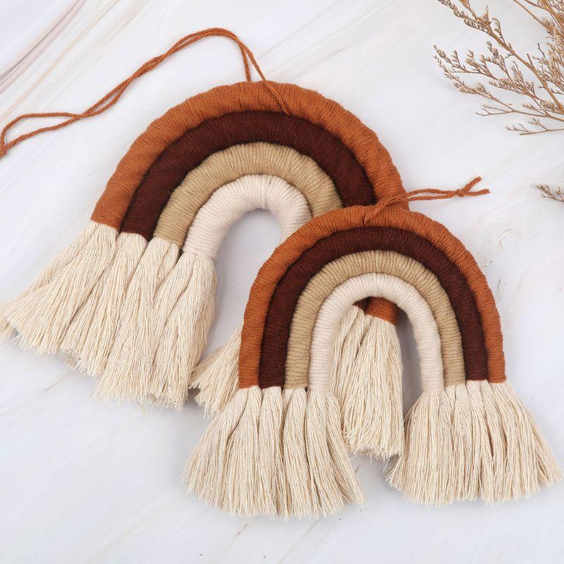 

Home Decoration Accessories Rainbow Handmade Weaving Ornament Nordic Fresh Simple Kid Room Wall Decoration Hanging
