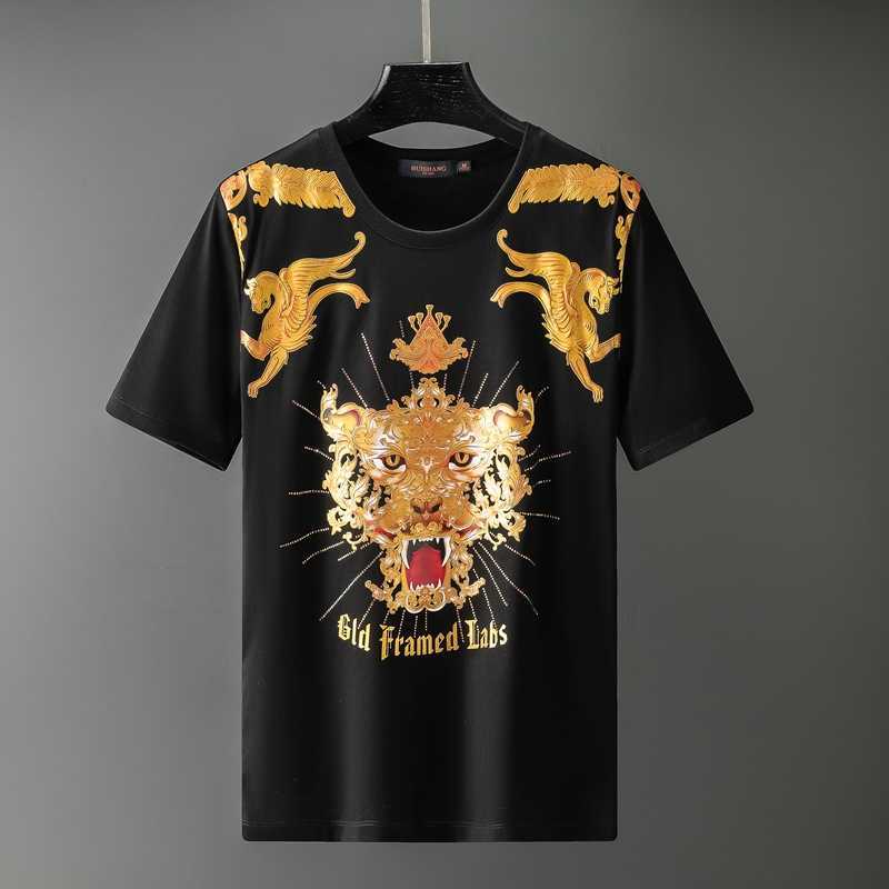 

Luxury Gold Tiger Print Man's T-shirt Summer Short Sleeve T Shirts Clothes Casual Streetwear Tops Tees Camiseta Masculina 210527, Gray