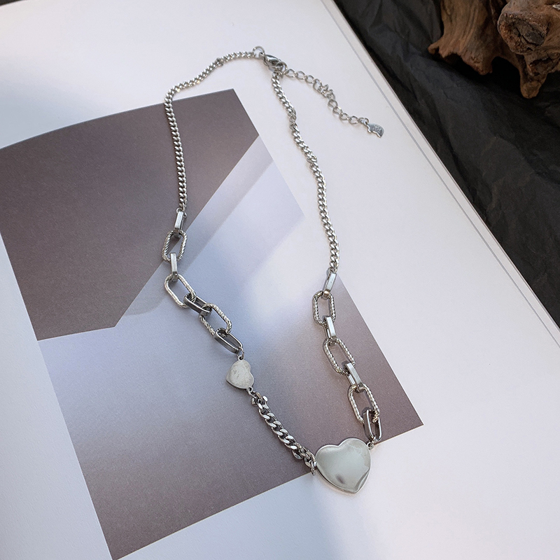 Xianlan245 Summer Necklace Female Ins Hip-Hop Love Titanium Steel Cold Wind Contracted Neck Chain Accessories Small Decorative Col-image-706884693