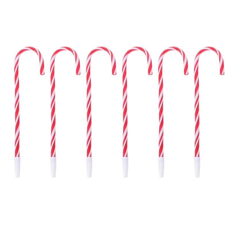 

Christmas Decorations 6Pcs Crutch Design Pens Stationery Writing (Assorted Color)