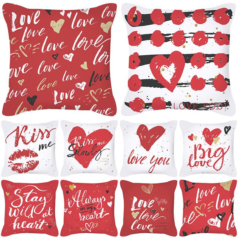 

Cushion/Decorative Pillow Valentine's Day Cushion Cover Love Decorative Throw Pillowcase Romantic Home Decor Covers For Couch Sofa Case, Wxtpr7-10