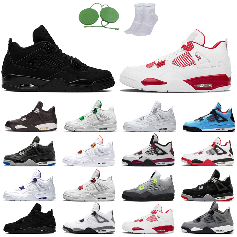 

4s man basketball shoes cool color Black Cat court purple University Red Neon bred Alternate Motorsport orange metallic dark White Cement Grey Fire oreo Pine