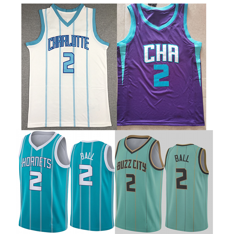 

NBACharlotteHornetsLaMelo 2 Ball Gordon 20 Hayward Basketball Jersey 2021 New Mens, Black;red