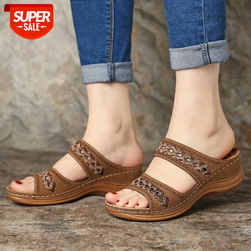 

Women Sandals Non-Slip Women Summer Shoes Beach Sandals For Flat Retro Lightweight Ladies Sandles Slip On Shoes Female #tT07, Black
