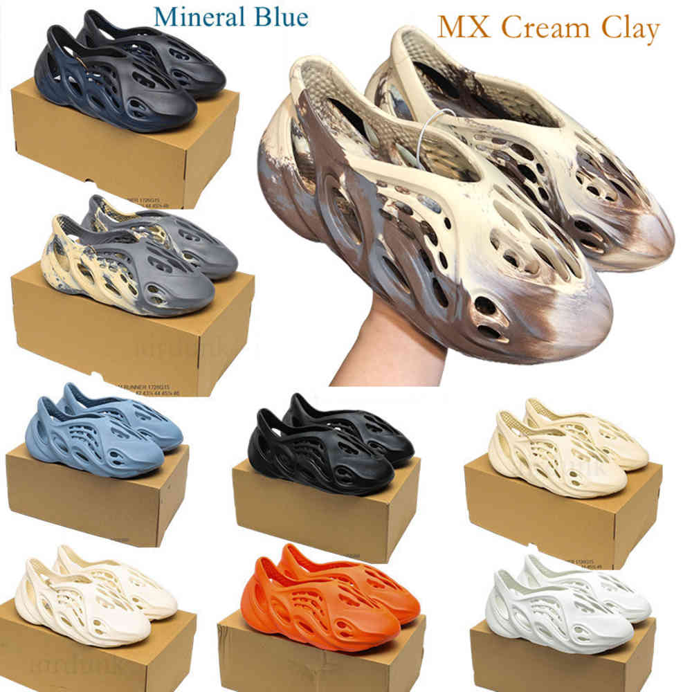 

slides west Sandal slippers Foam Runner Summer Desert Mineral Blue Moon Gray Triple Bone Cream Clay MXT Grey Ararat resin Brown TOP quality YEZZIES YEEZIES BOOST
