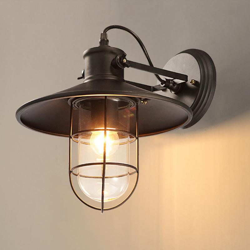 

Industrial LED Cage Wall Light Retro Loft Wall Lamps Vintage Lamp Shade E27 Cafe Bar Adjustable Sconce Lights Lighting Fixture