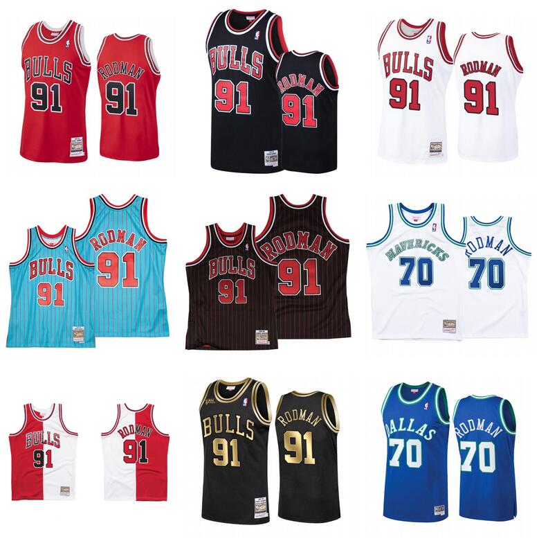 

Stitched NBA basketball jersey Chicago Bulls 91 Dennis Rodman Mitchell & Ness 1995-96-97-98 Hardwoods Classics retro jerseys men women youth S-6XL, As photo
